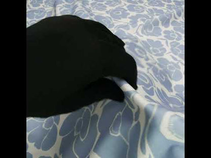Brushed Cotton Woven - Blue and Off White Simple Poppies - Mood Exclusive Poppy Impressions Print