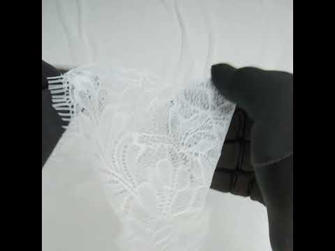 Nylon Re-Embroidered Lace with Finished Edges - Ivory Leafy Stems - Image 6 of 6