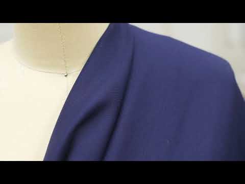 Navy Stretch Nylon-Rayon Ponte Roma