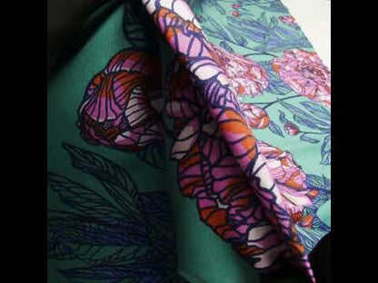 Wide Backing Quilting Cotton by Anna Maria Textiles for Northcott, 108" Wide - Jade Peony Floral - Indelible Wide Backing Collection