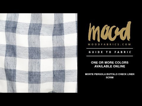 Monte Pergola Indigo Buffalo Check Linen Scrim