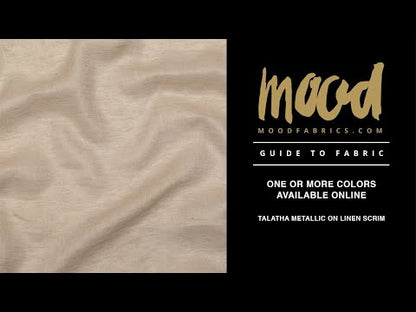 Linen Scrim with Metallic Foil - Gold on Oatmeal - Talatha Collection