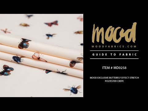 Stretch Polyester Crepe - Cream Insects - Butterfly Effect Print - Mood Exclusive Harvest Collection