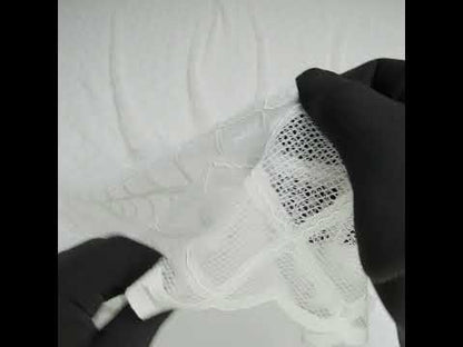 Corded Lace with Little Scalloped Finished Edges - Ivory Diamond Lattice