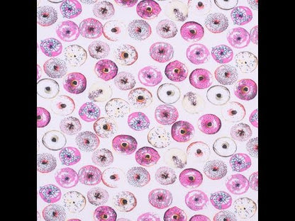 Strawberry Donuts Digitally Printed on Neoprene/Scuba Knit