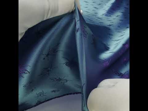 Beetles Jacquard Lining - Grape Royale and Moonlight Blue Bi-Color