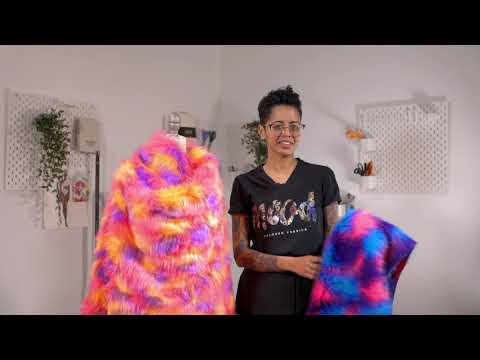 Faux Fur - Vibrant Orange, Pink and Purple Spots
