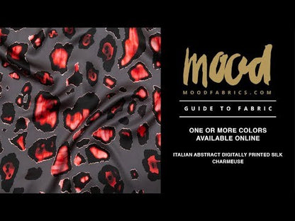 Mood Exclusive Italian Pink and Turquoise Abstract Digitally Printed Silk Charmeuse