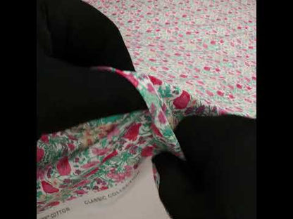 Liberty Fabrics Tana Lawn® - Florence May Pink - Green, Pink and Yellow Wildflower Field