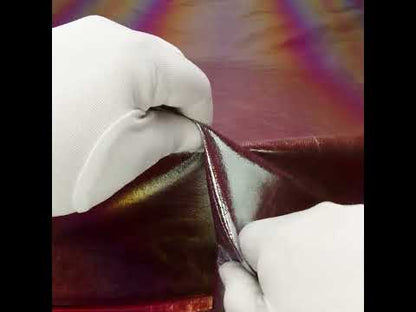 Crinkled Metallic Faux Leather - Silver, Yellow and Fuchsia Ombre - Adriana Collection