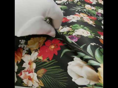 Rayon Challis - Red, Yellow and Green Tropical Flowers - Mood Exclusive Island Bloom Print - Image 6 of 6