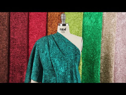 Astrolabe Metallic Olive and Wine Crinkled Luxury Brocade with Black Backing