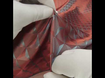 Blue and Orange Bi-Color Triangles Jacquard Lining