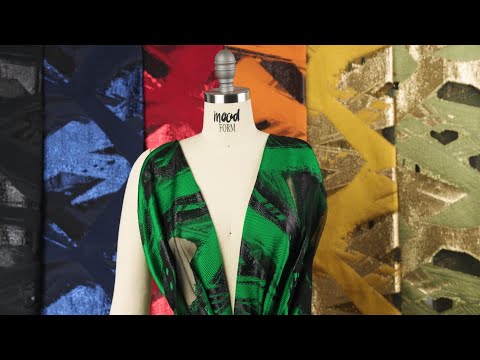 Metallic Navy Painterly Geometrics Luxury Burnout Brocade - Image 6 of 6