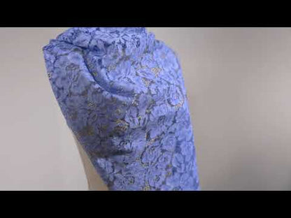 Pad Dyed Cotton Lace - Sky Blue Floral - Stevie Collection