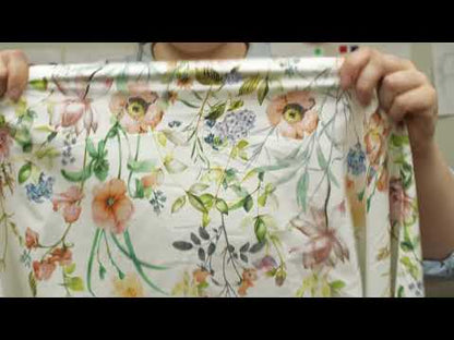 Cotton Poplin - White Floral Border - La Marche des Fleurs Print - Mood Exclusive Jacques Collection