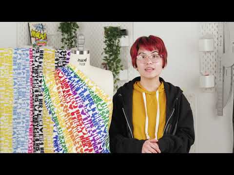 Mercerized Organic Egyptian Cotton Voile - Black, Purple and Yellow Pronoun Stripes - More Than Words Print - Mood Exclusive Pride Collection