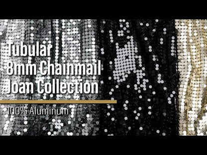 Aluminum Chainmail Fabric, 8mm Tubular - Silver - Joan Collection