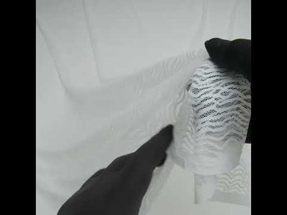 Nylon Raschel Mesh Lace - Ivory Erratic Zig Zags