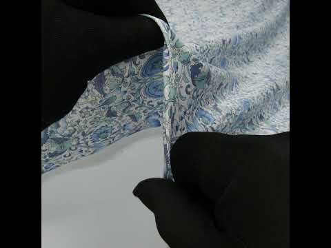 Liberty Fabrics Tana Lawn® - Lodden Blue - Sky Blue, Lavender and Mint Green Arts and Crafts Floral