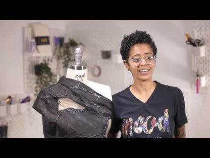 Metallic Gold and Black Abstract Burnout Luxury Brocade