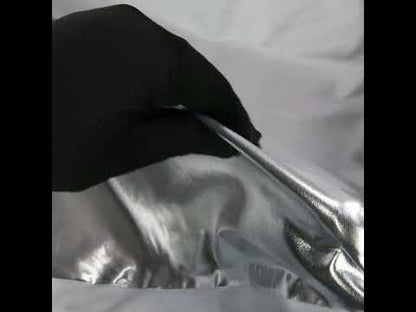 Metallic Foiled Polyester Jersey Knit - Silver - Amalthea Collection