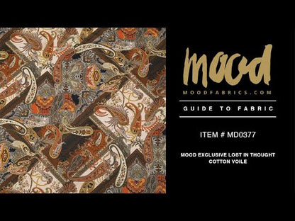 Cotton Voile - Orange and Brown Paisley over Patchwork - Lost in Thought Print - Mood Exclusive Kenko Collection