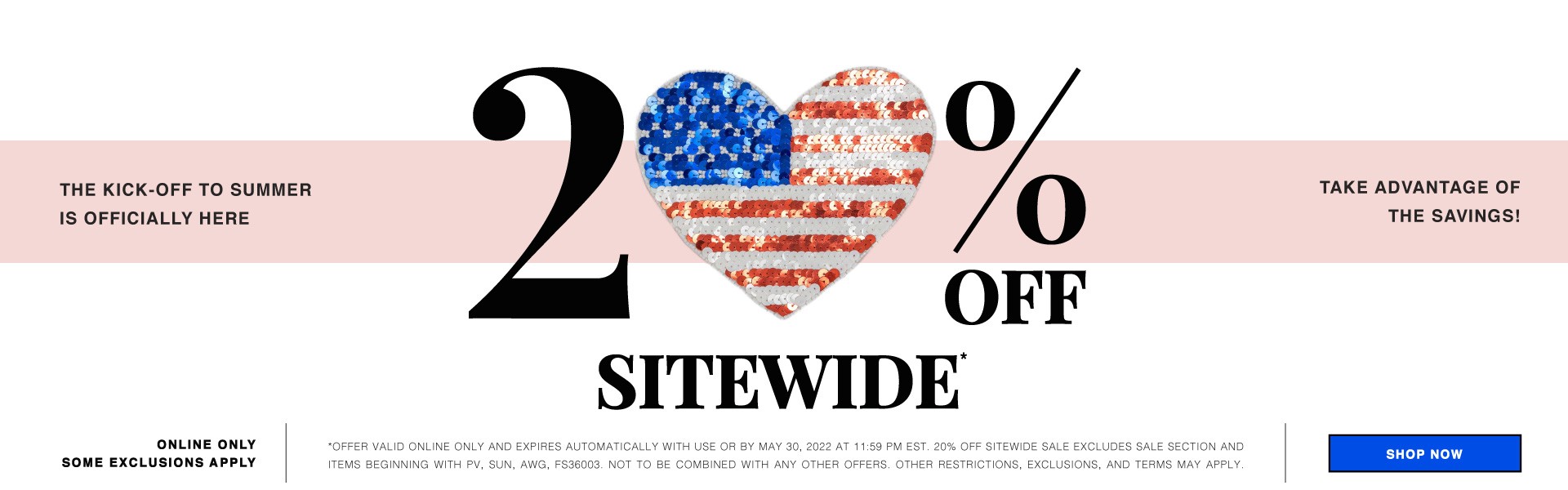 Take 20% Off Sitewide Today!