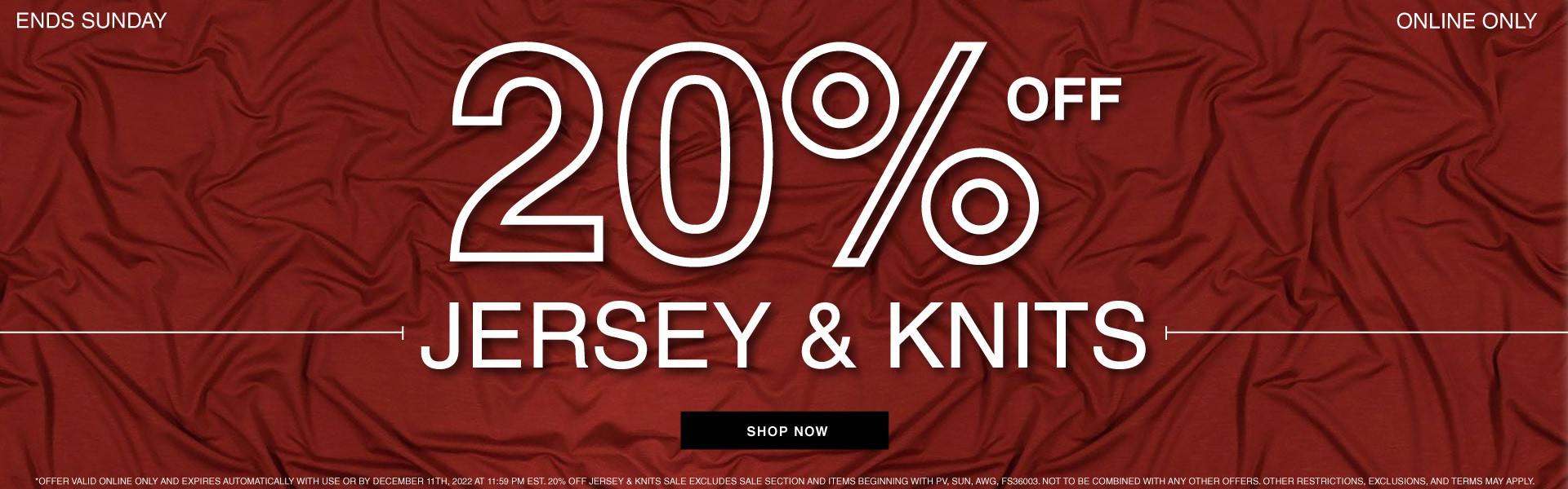 Shop 20% Off Jersey & Knit Fabrics Now!