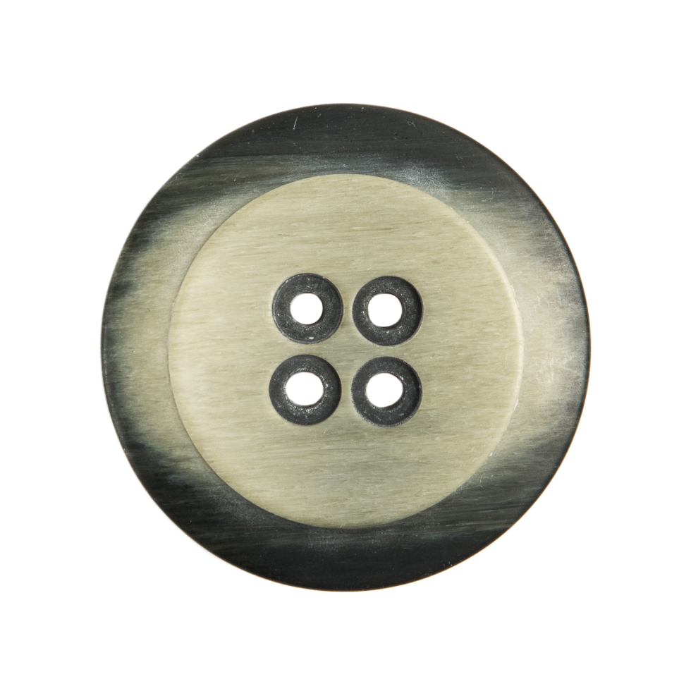 Italian Black/White Plastic Button - 44L/28mm