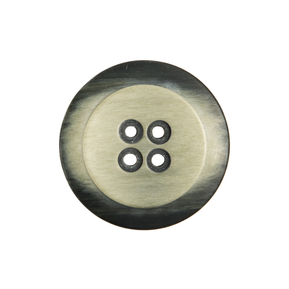 Italian Black/White Plastic Button - 36L/23mm