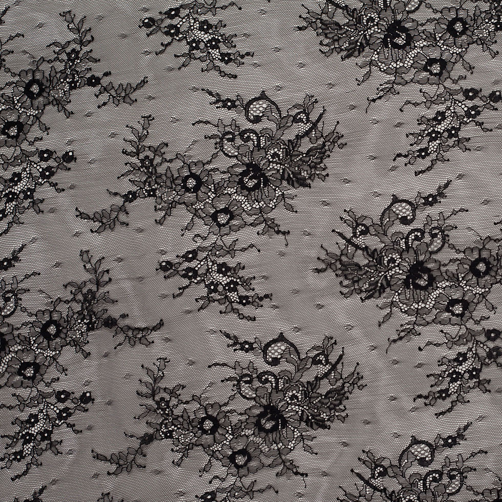 Black Floral Lace Fabric