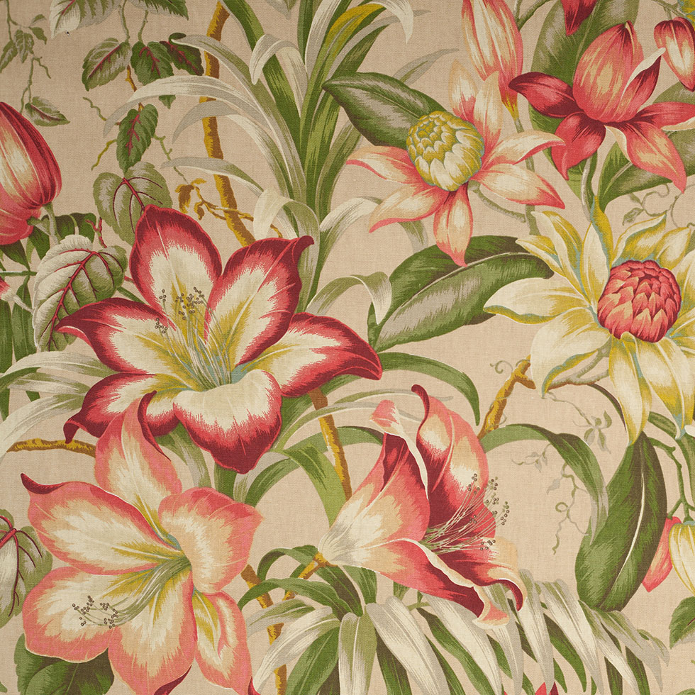 Lemoncello Vintage-Style Tropical Cotton Woven Print