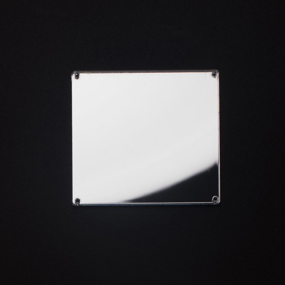 Silver Laminate 4-Hole Square Plastic Mirror - 72L/44mm