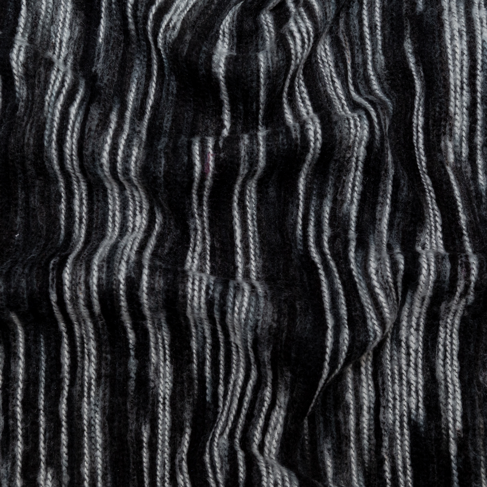 Black and Gray Striated Novelty Chunky Knit