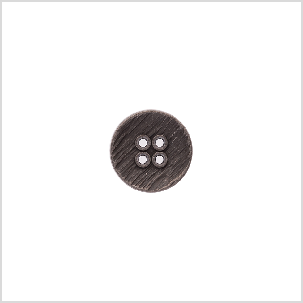 Italian Silver Zamac Embossed Button - 24L/15mm