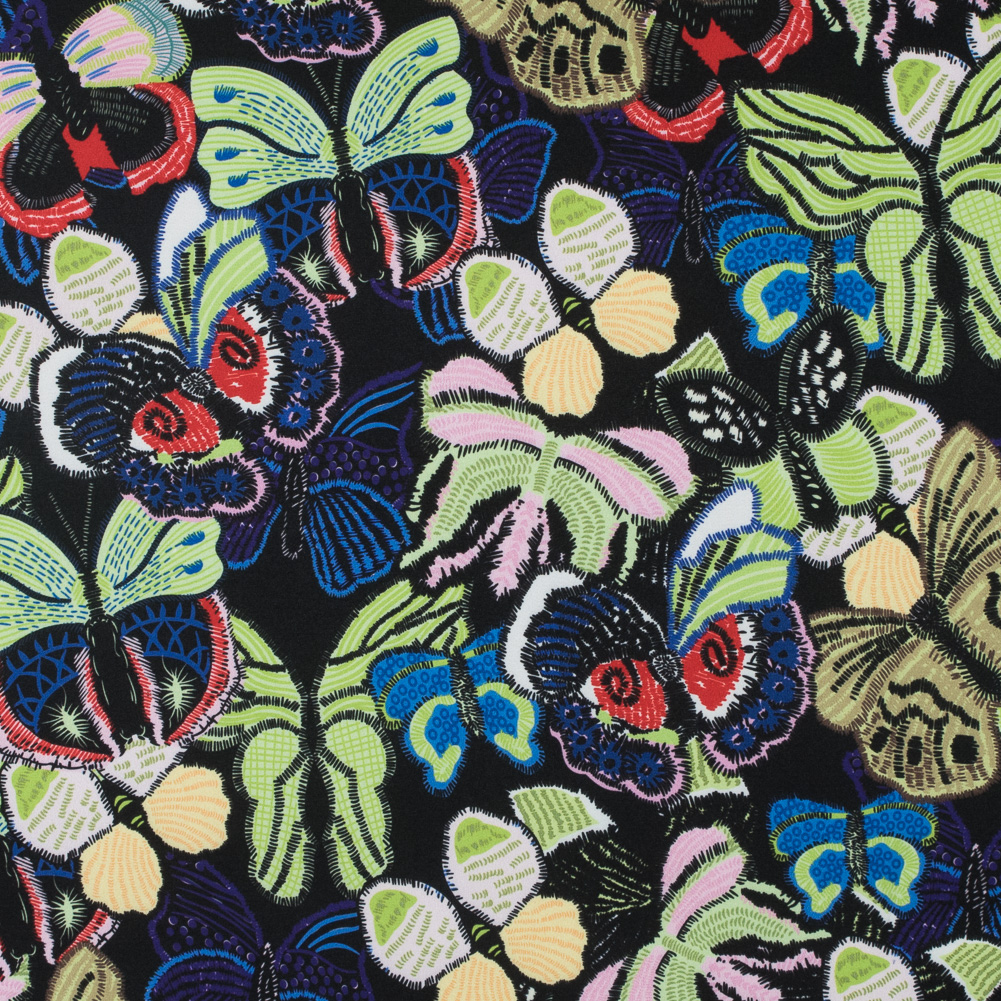 Digitally Printed Butterflies on a Premium Polyester Satin