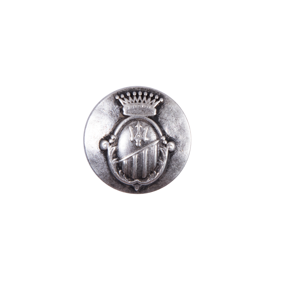 Italian Silver Zamac Button - 24L/15mm