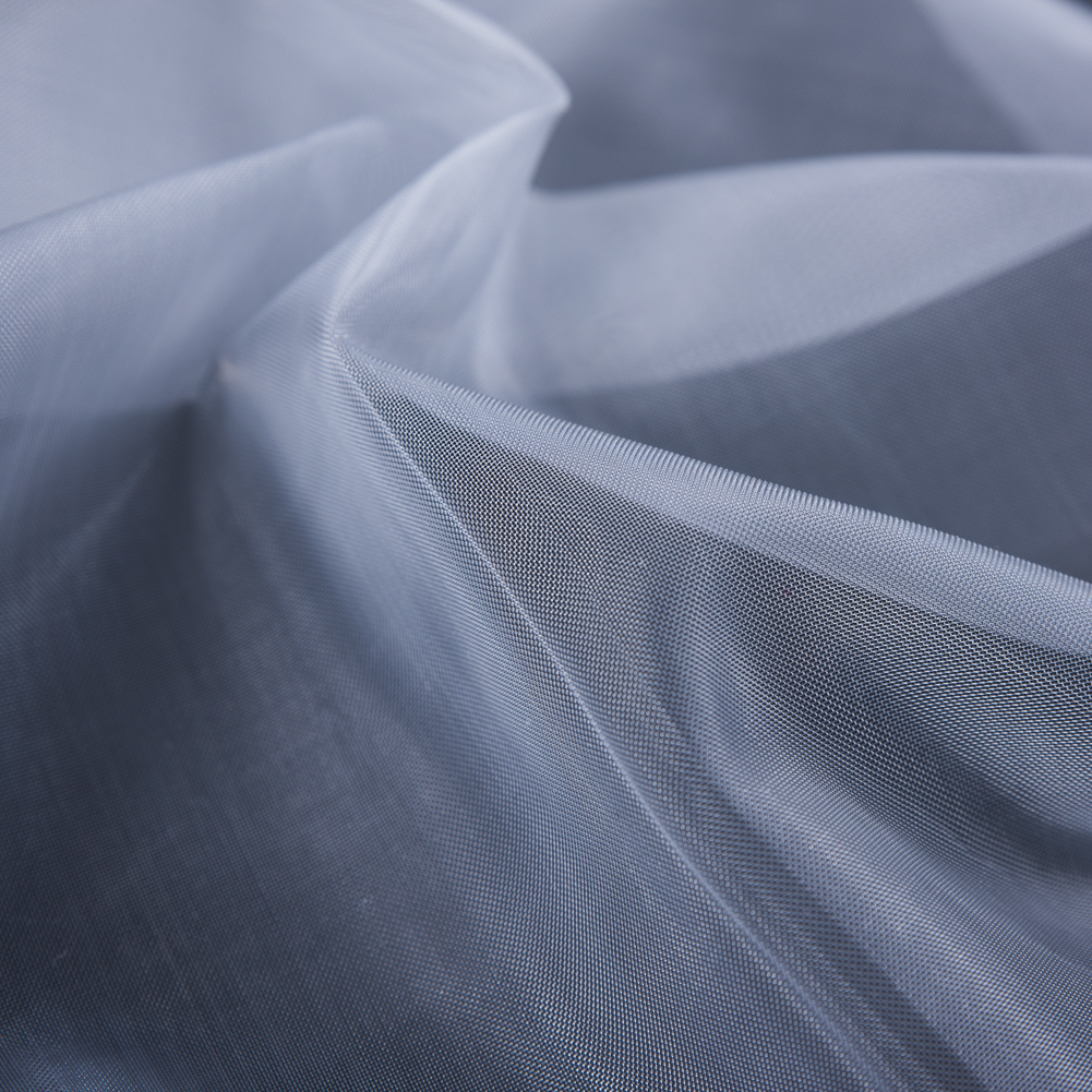 Blue Gray Stiff Polyester Organdy - Detail