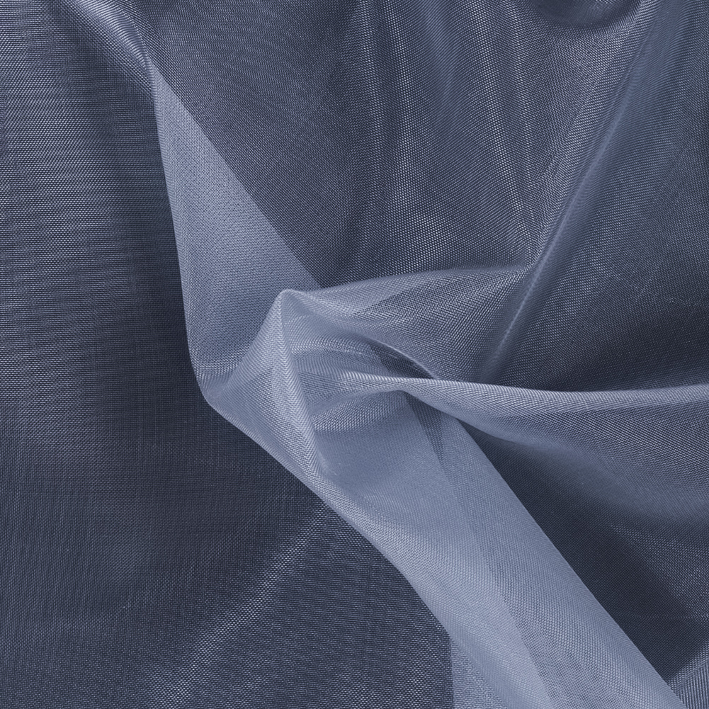 Blue Gray Stiff Polyester Organdy