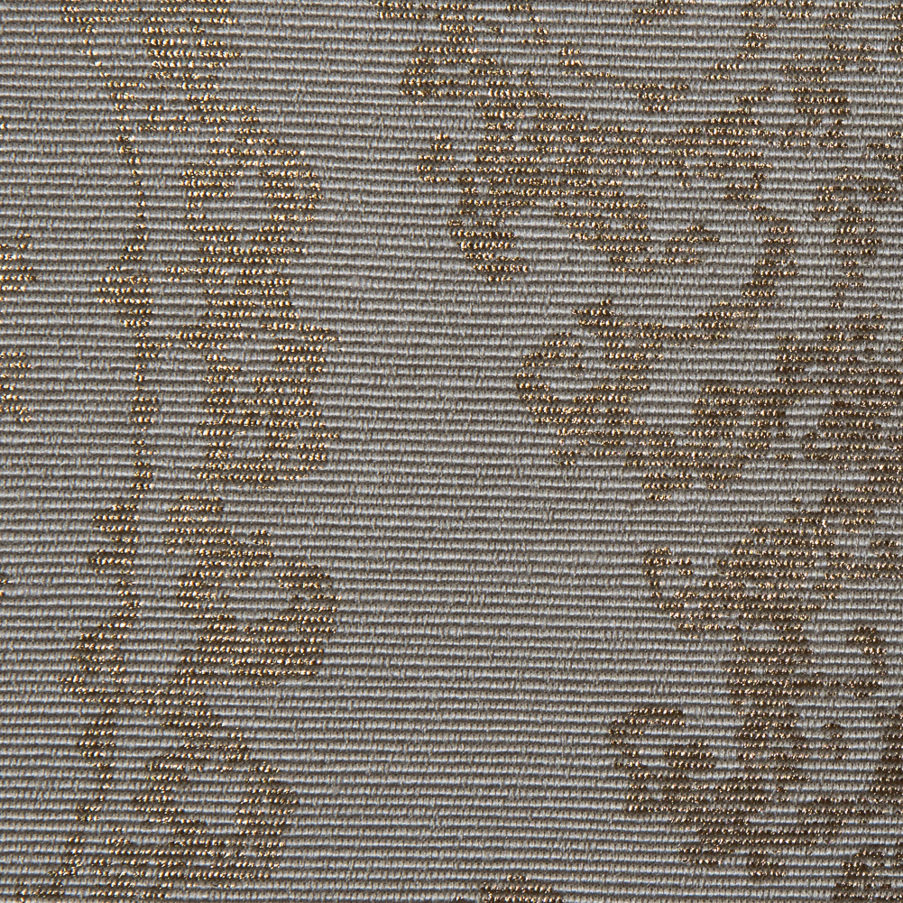 Beige Cotton Faille with a Gilded Gold Paisley Foil - Detail