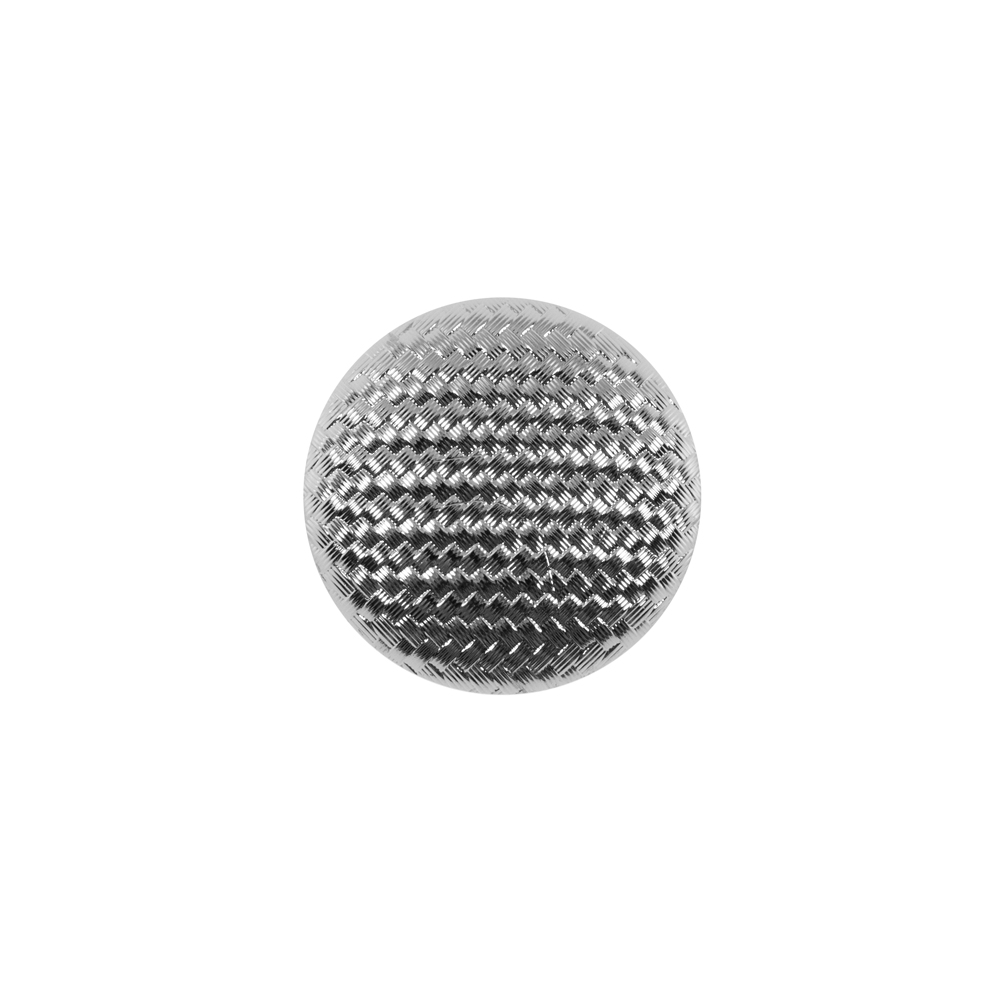 Italian Silver Basketwoven Plastic Button - 24L/15mm