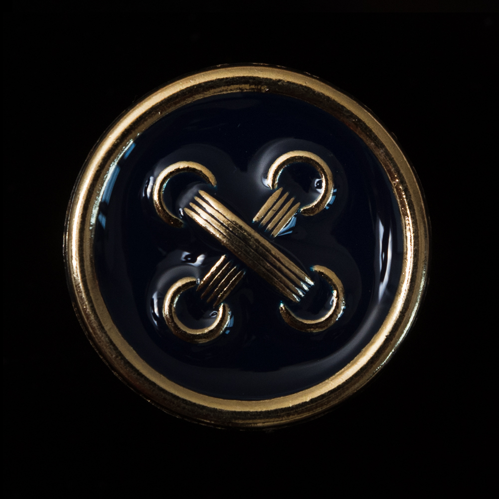 Italian Navy and Gold Metal Button - 44L/27mm