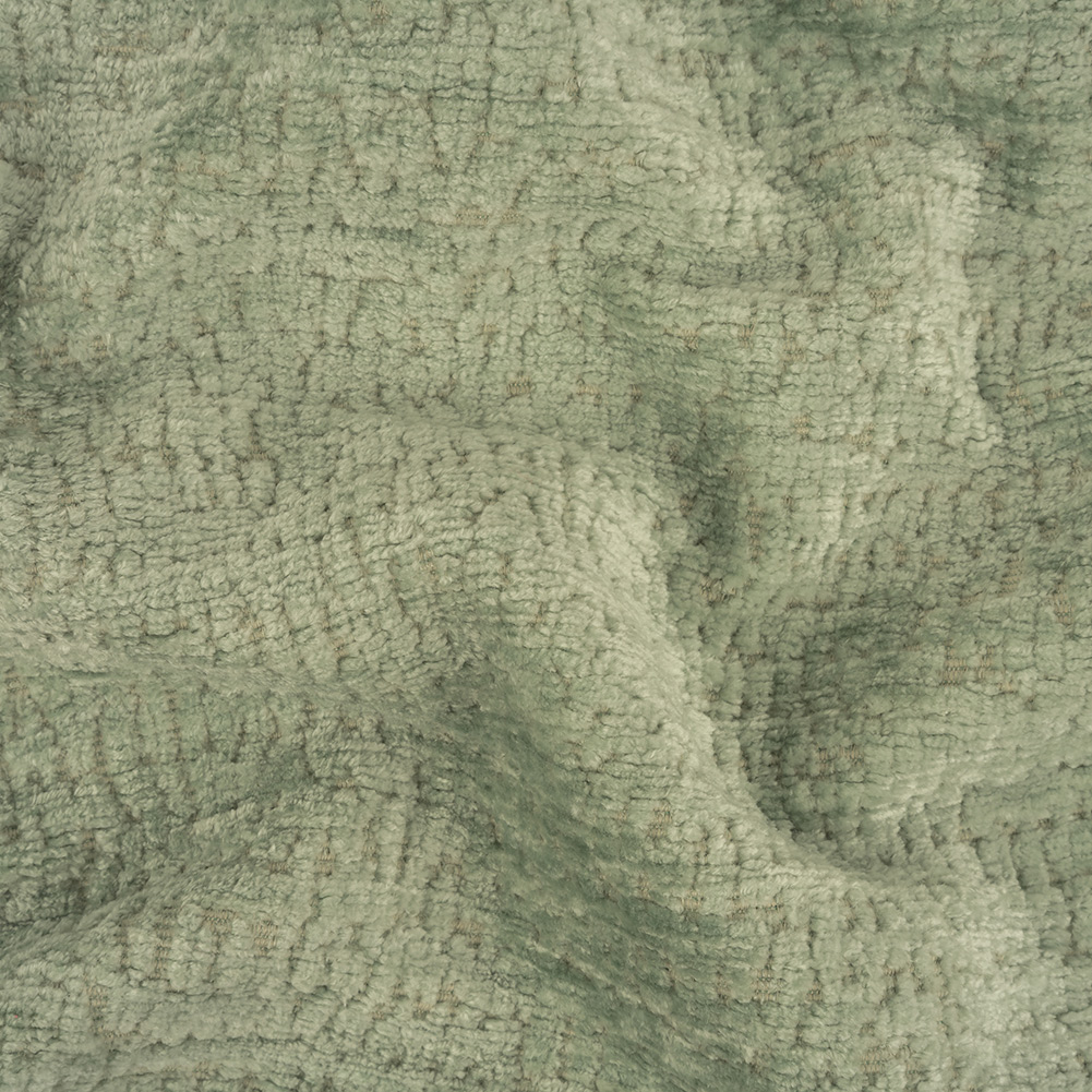 Mint Abstract Textured Acrylic and Polyester Chenille