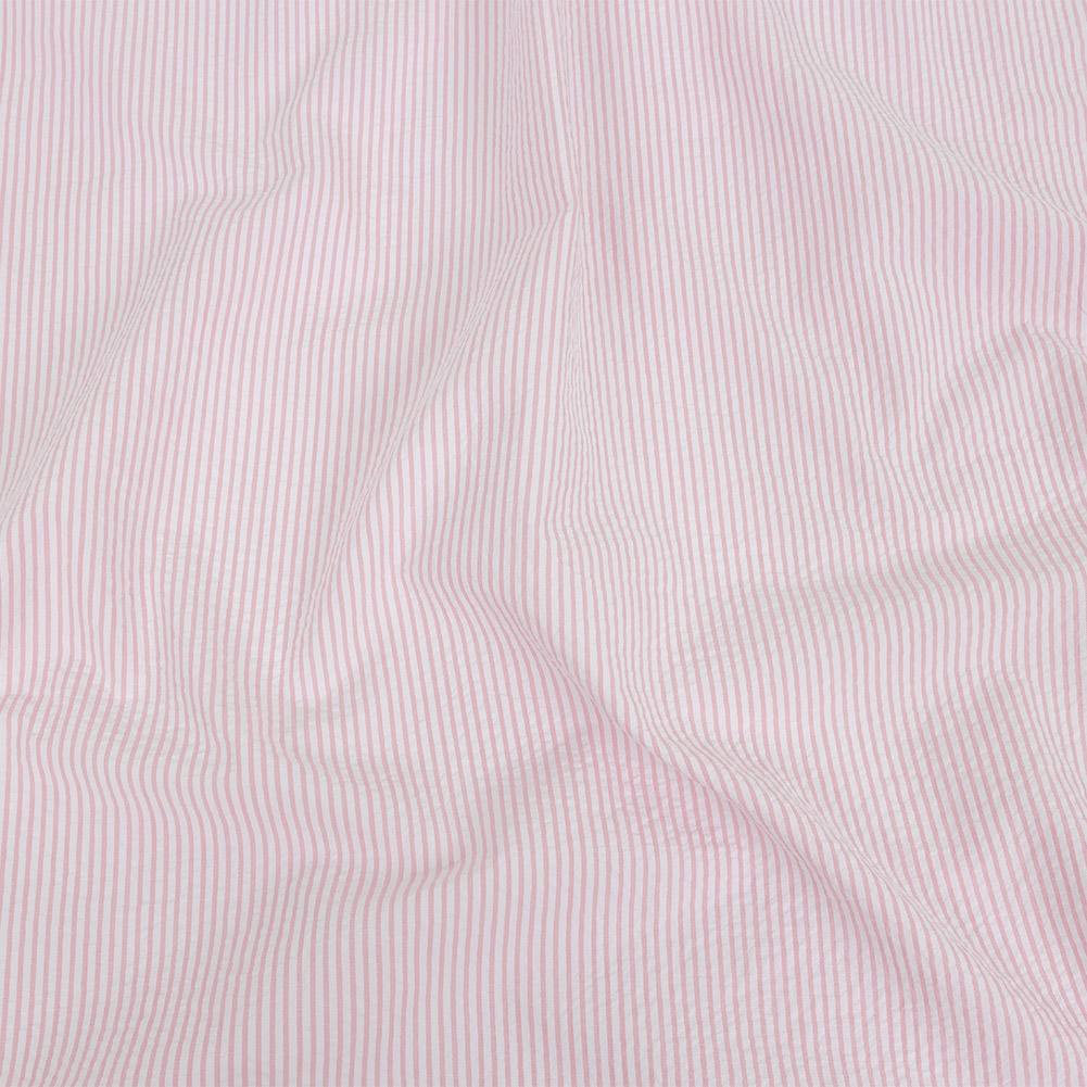 Brasilia Pink Striped Organic Cotton Seersucker