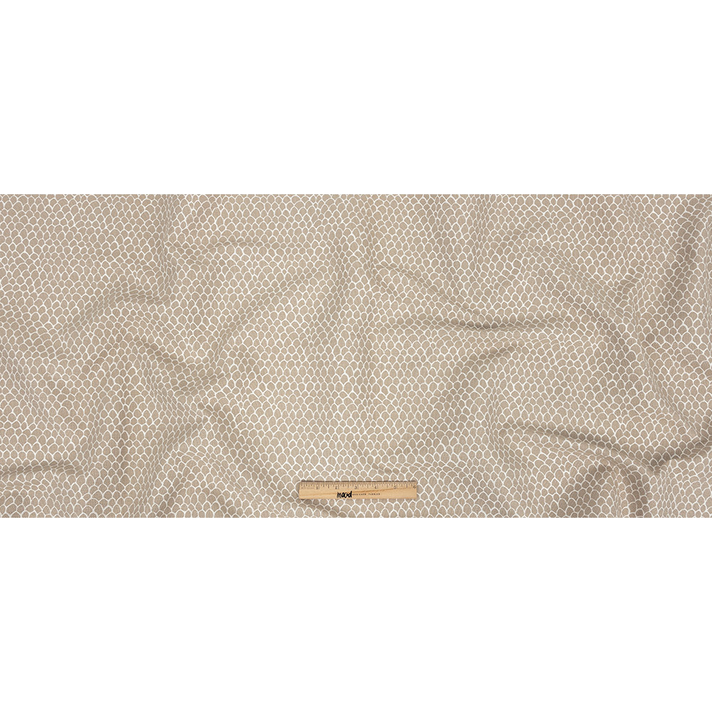 Khaki Scaled Blended Polyester Jacquard - Full
