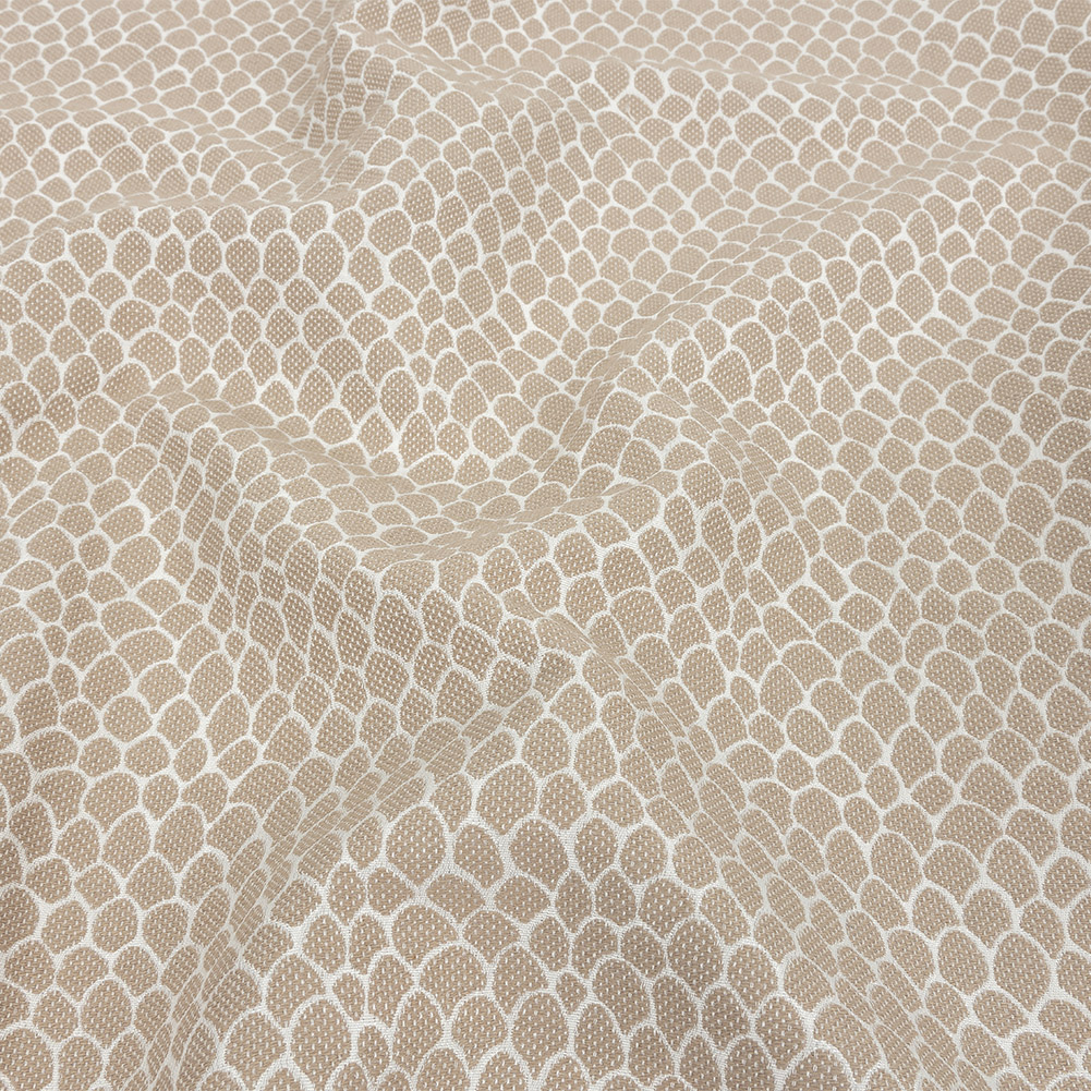 Khaki Scaled Blended Polyester Jacquard