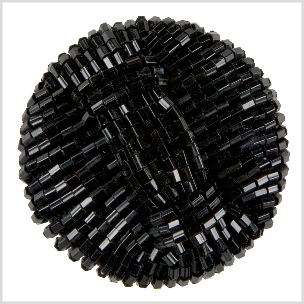 Black Beaded Button - 64L/42mm