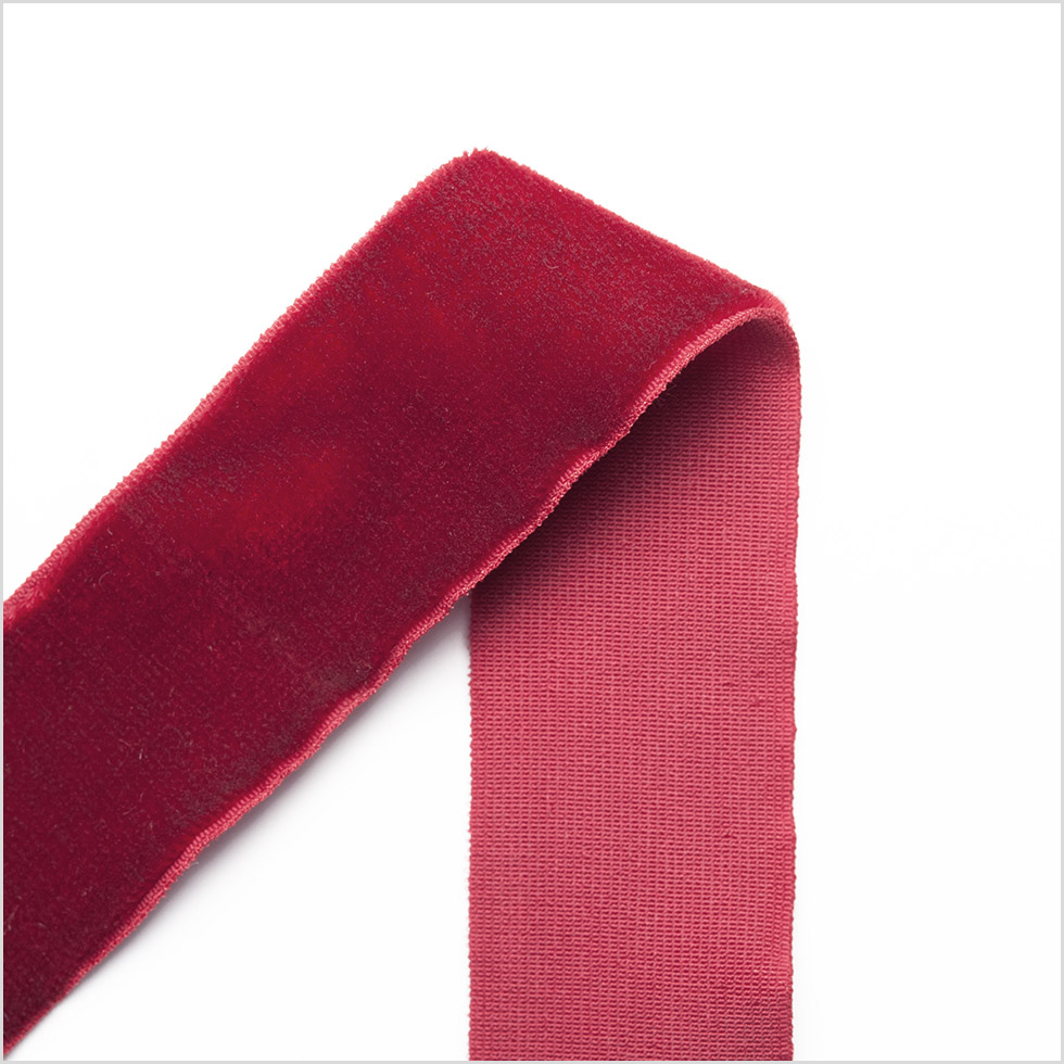 Red Stretch Velvet Ribbon - 0.875 - Detail