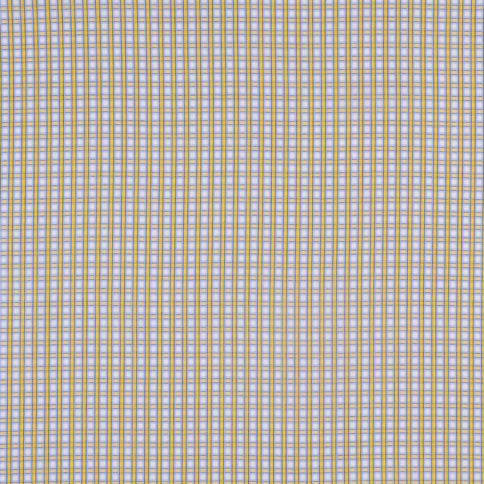 Yellow, Blue and White Checked Cotton Shirting